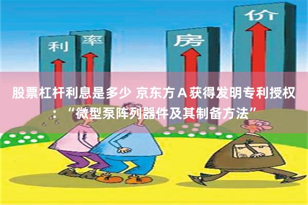 股票杠杆利息是多少 京东方Ａ获得发明专利授权：“微型泵阵列器件及其制备方法”