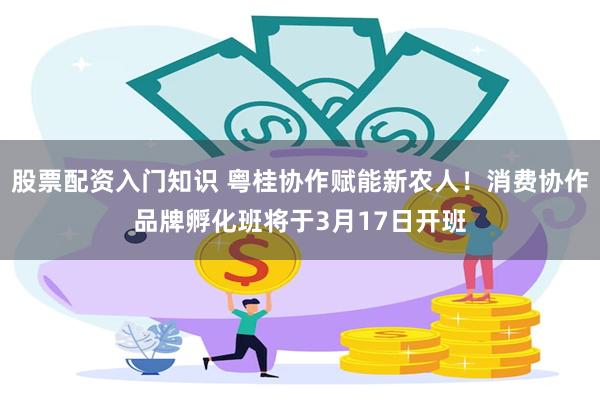 股票配资入门知识 粤桂协作赋能新农人！消费协作品牌孵化班将于3月17日开班