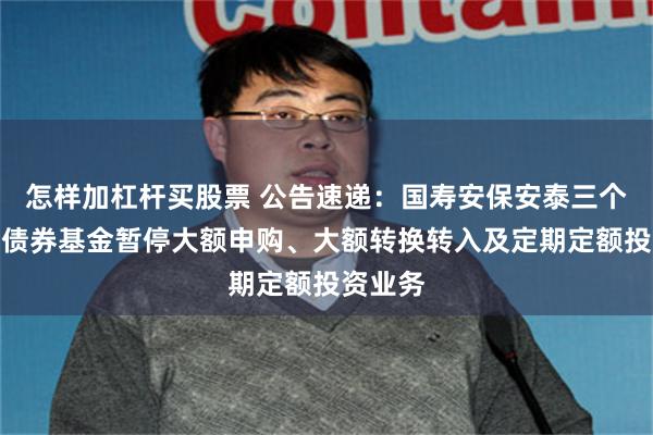 怎样加杠杆买股票 公告速递：国寿安保安泰三个月定开债券基金暂停大额申购、大额转换转入及定期定额投资业务