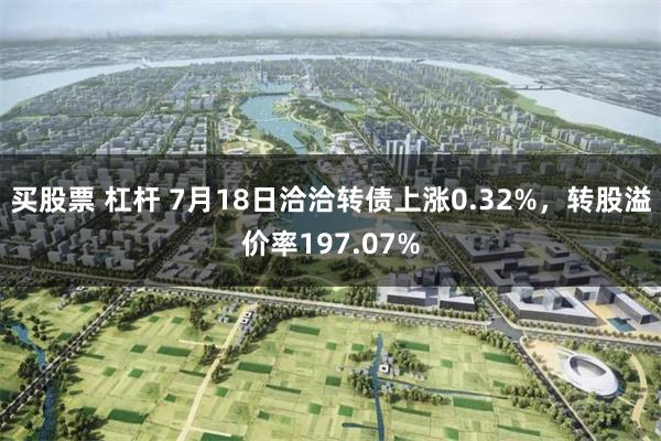 买股票 杠杆 7月18日洽洽转债上涨0.32%，转股溢价率197.07%