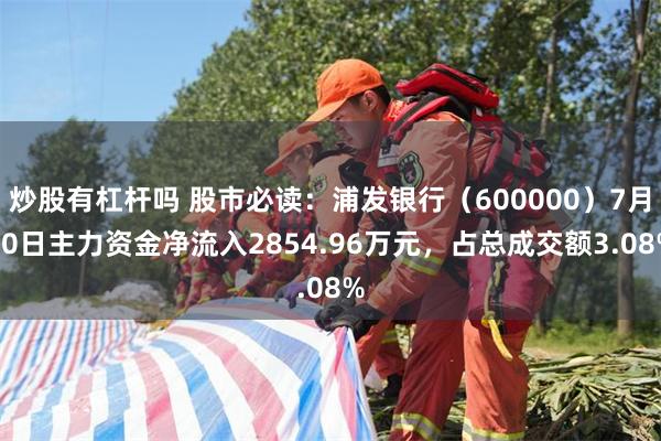 炒股有杠杆吗 股市必读：浦发银行（600000）7月30日主力资金净流入2854.96万元，占总成交额3.08%