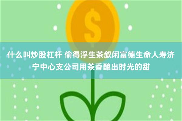 什么叫炒股杠杆 偷得浮生茶叙闲富德生命人寿济宁中心支公司用茶香酿出时光的甜