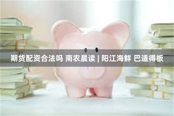 期货配资合法吗 南农晨读 | 阳江海鲜 巴适得板